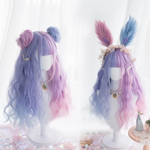 Lolita Wig with Delightful Purple Bunny Ears