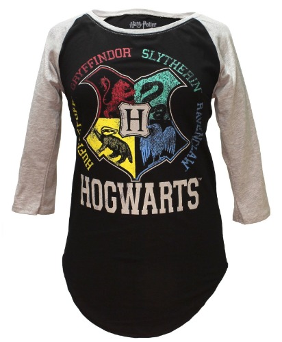 Harry Potter Hogwarts Raglan Athletic Tee Shirt