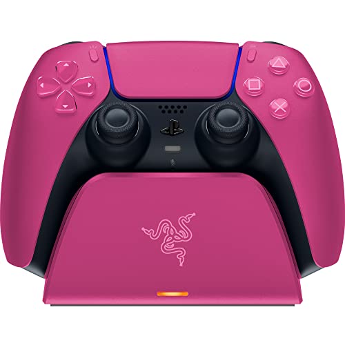 Razer Quick Charging Stand for PlayStation 5: Quick Charge - Curved Cradle Design - Matches PS5 DualSense Wireless Controller - One-Handed Navigation - USB Powered - Pink (Controller Sold Separately) - Pink - Charging Stand