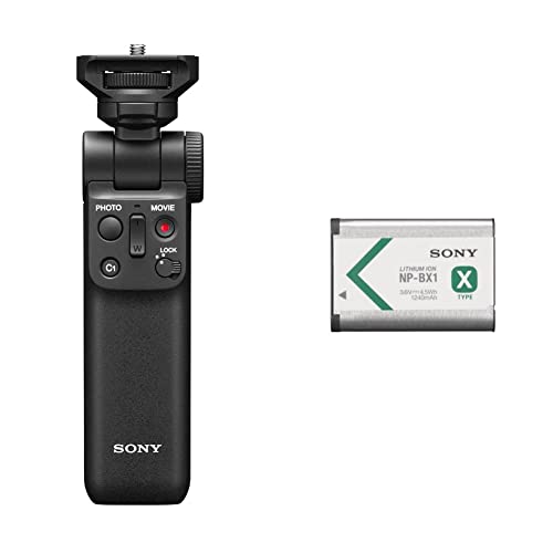 Sony GP-VPT2BT trépied Caméras numériques 3 Pieds Noir GP-VPT2BT, 3 Pieds, Noir & NP-BX1 Batterie Rechargeable Série X pour Appareil Compact Cybershot - + Batterie Rechargeable Série X