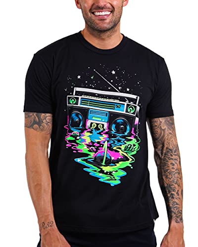 INTO THE AM Premium Graphic Tees Men - Cool Design T Shirts for Guys S - 4XL - 3X-Large - Cosmic Beats