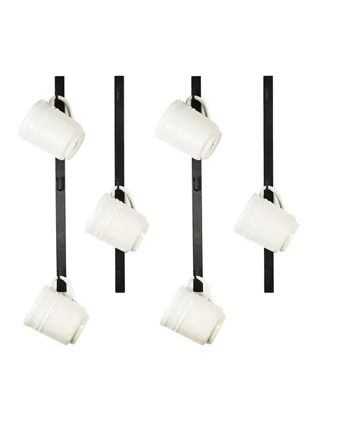 Coffee Mug Wall Rack - Metal Mug Racks for Wall - Wall Mug Rack - Coffee Cup Rack Wall Hanging Holder - Teacup and Mason Jar Hanger Display Holder - Hold a Dozen Cups and Mugs - 4