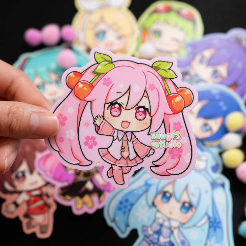 Virtual Vocalist Stickers - Miku, Snow Miku, Sakura Miku, Rin, Len, Meiko, Kaito, Luka, Gumi, Gackpo, Teto - Sakura Miku