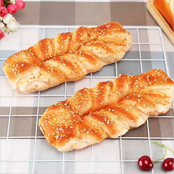 Zzooi Artificial Simulated Plait Bread Challah Faux Plait Bread Fake Zopf 1PCS - Designf