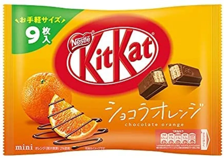 New Japanese Kit Kat Mini Chocolate Orange 9 Sheets kitkat (Japan Import) - Orange 9 Count (Pack of 1)
