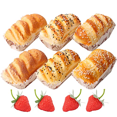 Joeabor Fake Cupcakes, Artificial Cupcakes for Display, Realistic Fake Food, Artificial Cake Fake Desserts Pastries for Decoration, Decorative Faux Cakes Set B 6 Pack - Cupcakes B