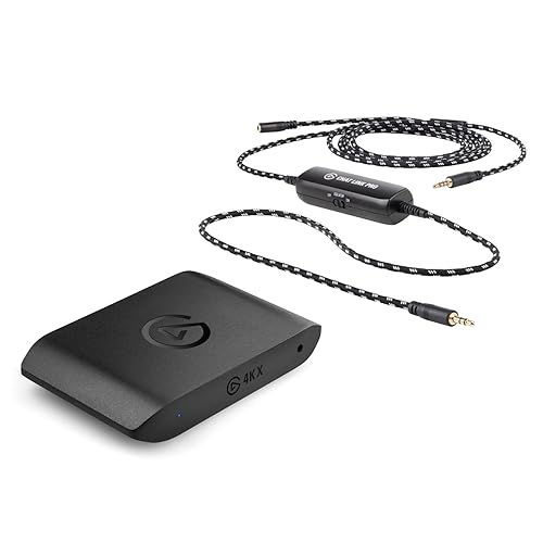 Elgato 4K X External Capture Card & Chat Link Pro – Audio Adapter, for PS5, PS4, Nintendo Switch, Capture Voice Chat, Gameplay Sound, Extra Long Cable - 4K X - 4K X