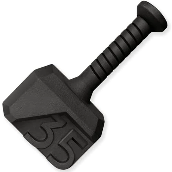 Yes4All Hammer Kettlebells 15, 25, 35 lbs - Cast Iron Weights Anti Slip Powder Coated Handle - Workout Strength Training Gym Equipment, Weightlifting - A. Hammer Kettlebell - C. 35LB