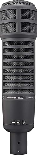 Electro-Voice RE20-BLACK Dynamic Broadcast Announcer Microphone, Black (RE20) - Black - Microphone