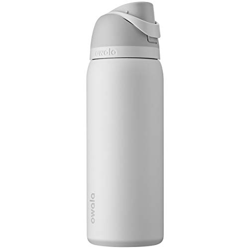 Owala FreeSip Insulated Stainless Steel Water Bottle with Straw, BPA-Free Sports Water Bottle, Great for Travel, 32 Oz, Shy Marshmallow - Shy Marshmallow - 32 oz