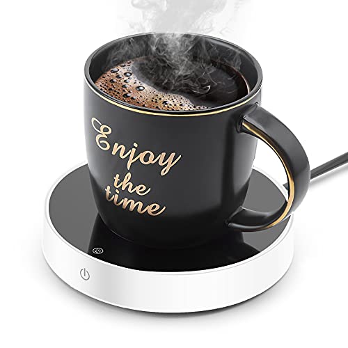 Suewow Coffee Mug Warmer and Smart Cup Warmer,Mug Warmer for Desk,Electric Beverage Warmer with 3 Temperature Settings with Auto On/Off, Auto Power-Off Protection - White