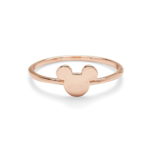 Pura Vida Rose Gold Disney Mickey Mouse Delicate Ring - Brass Base Band, Stackable Accessory - 5