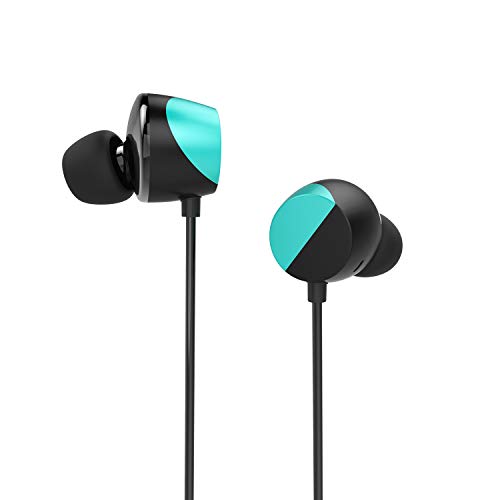 TUNAI Drum Hi-Resolution Audiophile in-Ear Earbud Headphones – Powerful Bass and Lively Sound Stage with Improved Noise Isolation; Comfortable for Workout, Running and Great for Gaming (Turkish Blue) - Turkish Blue