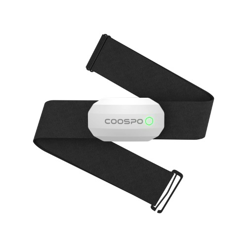 COOSPO Bluetooth Heart Rate Monitor Chest Strap, ANT+ BLE HR Monitor Chest, HRM IP67 Waterproof, Use for Running Cycling Gym and Other Sports - COOSPO Heart rate monitor h808s Black-white