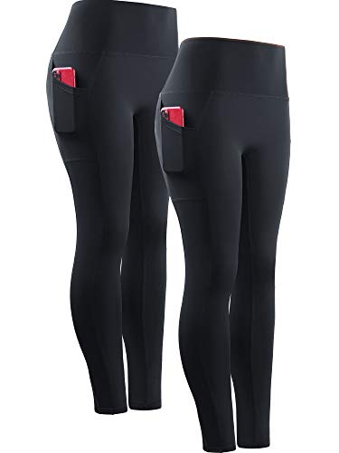NELEUS Women's Yoga Pant Tummy Control High Waist Running Leggings with Pocket - X-Small 9033 Yoga Pant 3 Pack: Black,grey,blue
