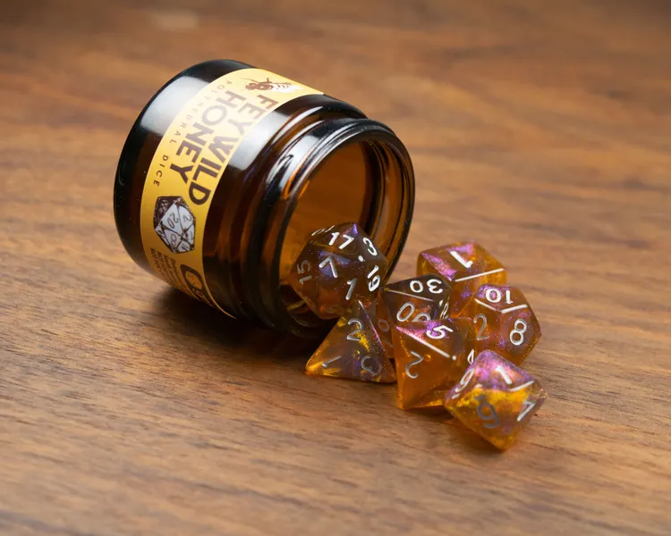 Feywild Honey Dice Set | 7 Polyhedral Dice | Dungeons and Dragons | DND | Role Playing Dice | RPG | d20 | Critical Role | D&D Dice