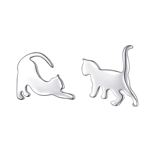 925 Sterling Silver Cute Animal Cat Stud Earrings for Women Birthday Jewelry Gift for Cat Lovers