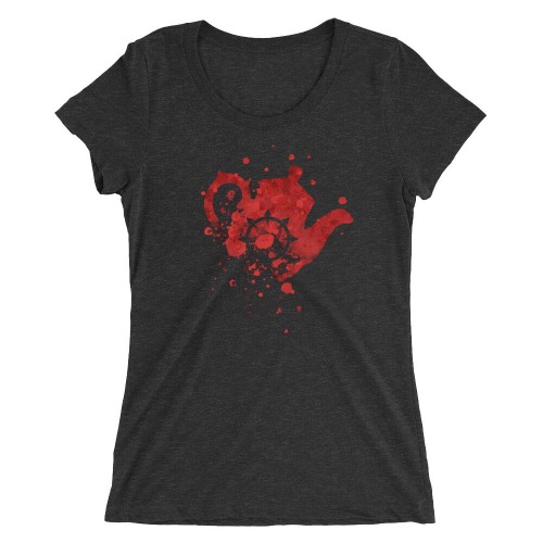 Ladies' short sleeve Bloody Tea Time t-shirt - Charcoal-Black Triblend / 2XL