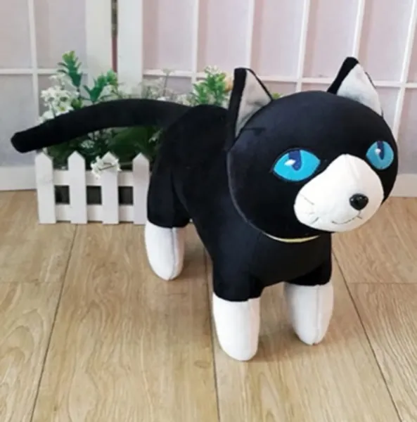 JunziWing Persona 5 Morgana Black Cat Plush Toy, The Anima Black Cat Mona Figure Cosplay Stuffed Doll, Kid Birthday Gift 35cm