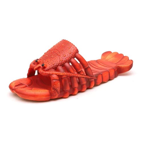 Unisex Lobster Slippers, Bass Sandals, Animal Slippers Animal Fish Slippers, Lobster Slippers Fish Shoe Slippers Ladies and Men - 10-11 Women/8.5-9.5 Men Orange