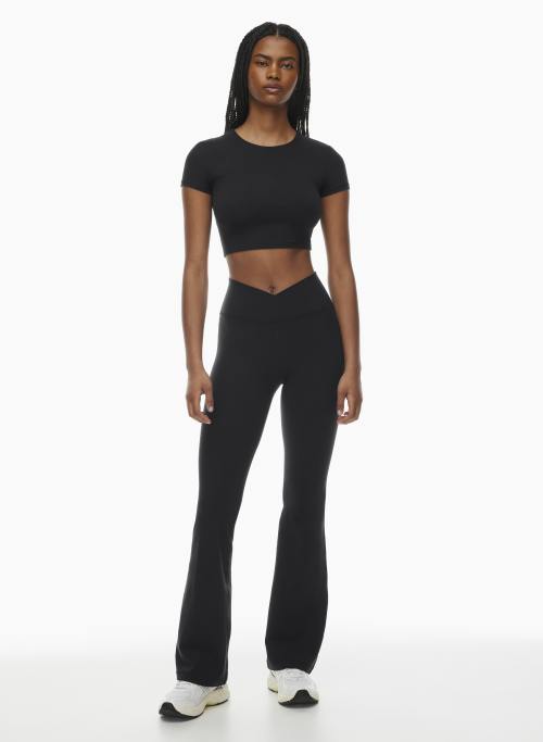 butter crossover flare hi-rise legging