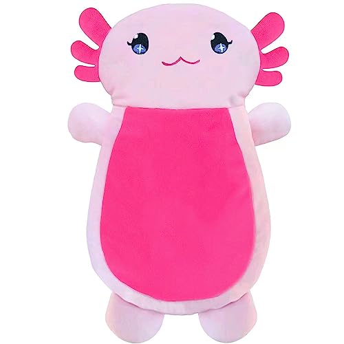 Microwave Heating Pads for Cramps & Period Pain Relief, 10" x 13" Cuddle & Cute Axolotl Microwavable Heating Pad for Menstruation with Washable Cover, Moist Heat Pack Gifts for Women & Girls, Pink - Pink Axolotl