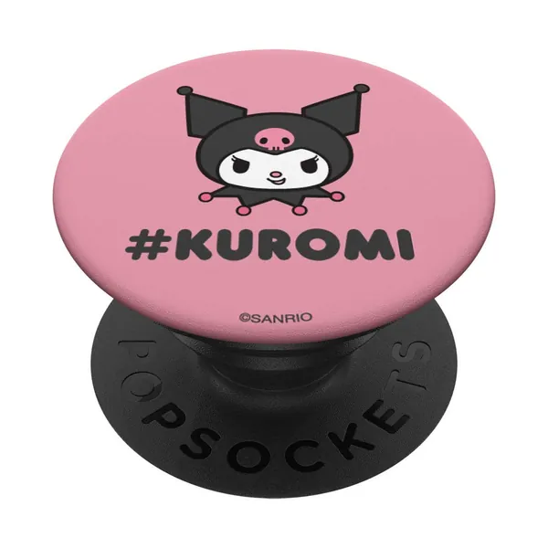 Sanrio Kuromi Hashtag PopSockets PopGrip: Swappable Grip for Phones & Tablets - Black