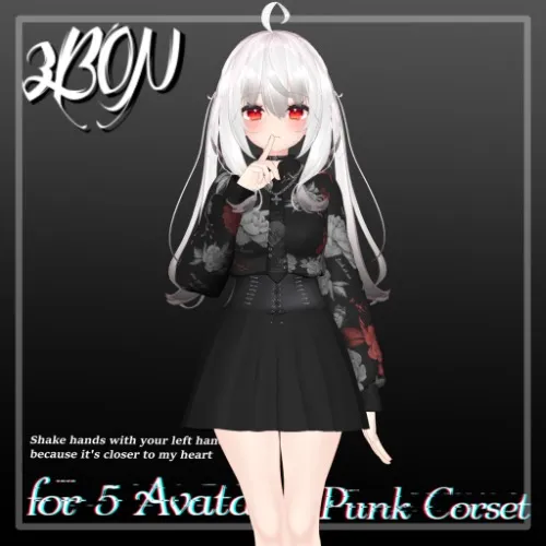 Punk corset (for 11 avatar - 11アバター対応) #3BON