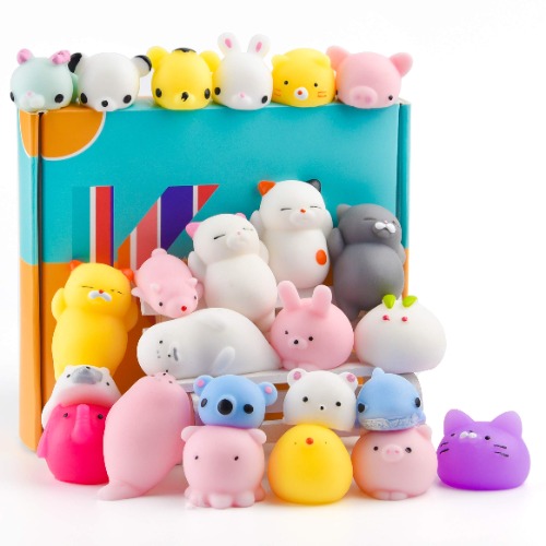 KUUQA 25 Pcs Mignon Squeeze Animaux Jouets Squishies Panda Chat Patte Mini Doux Squeeze Anti-Stress Jouets pour Fête d'anniversaire Faveurs Oeufs De Pâques Remplisseurs Goodie Sac Stuffers