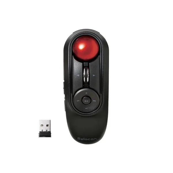 ELECOM Relacon Handheld Trackball Mouse, Thumb Control, 2.4GHz Wirelss, Ergonomic Design, 10-Button Function with Smooth Tracking, Optical Gaming Sensor, Windows11, MacOS (M-RT1DRBK) - 2.4GHz