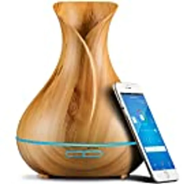 Smart WiFi Wireless Essential Oil Aromatherapy Diffuser - Works with Alexa & Google Home – Phone App & Voice Control - 400ml Ultrasonic Diffuser & Humidifier - Create Schedules - LED & Timer Settings