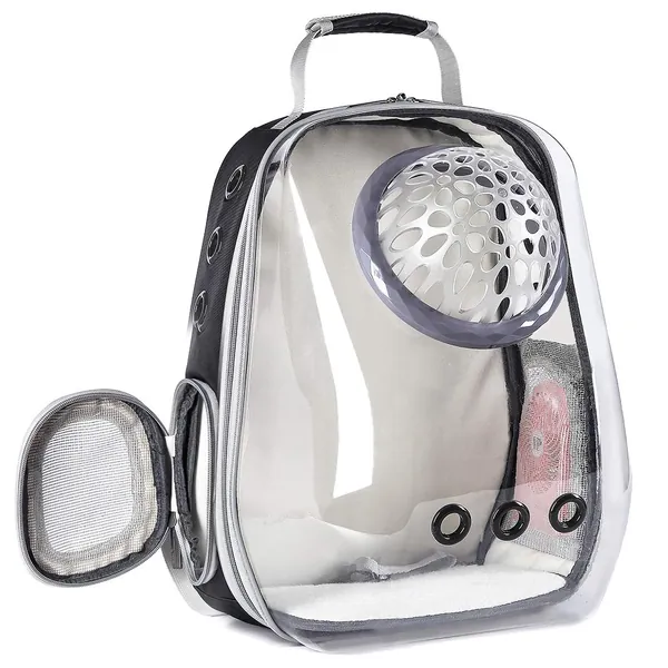 Clear Bubble Cat Carrier Backpack, Space Capsule Pet Carrier Backpack for Large Cats and Small Dogs, Cat Carrying Backpack for Travel and Hiking (Grey, XL Pet Carrier Backpack)