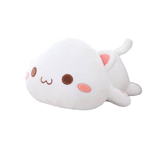 AFAN Super Soft Cute Cat Kitten Doll Plush Toy Kawaii Anime Plush Cute Stuffed Animal Cat Toys for Kids Girls Boys Squishmallow Cat （White 13.7 Inch） - White a - 13.7 Inch