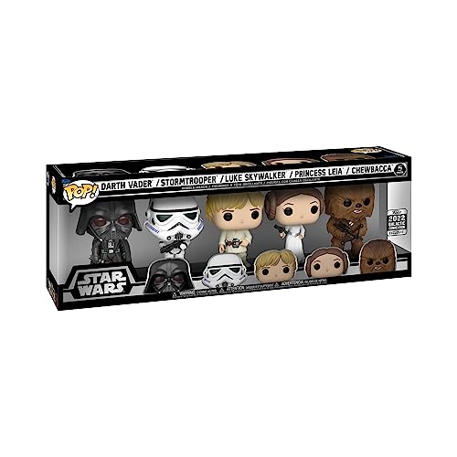 Funko Pop! Vinyl: Star Wars - Darth Vader, Stormtrooper, Luke Skywalker, Princess Leia and Chewbacca - 5 Pack (Shared Galactic Convention, Amazon Exclusive), Multicolor, 64122 - Amazon Exclusive