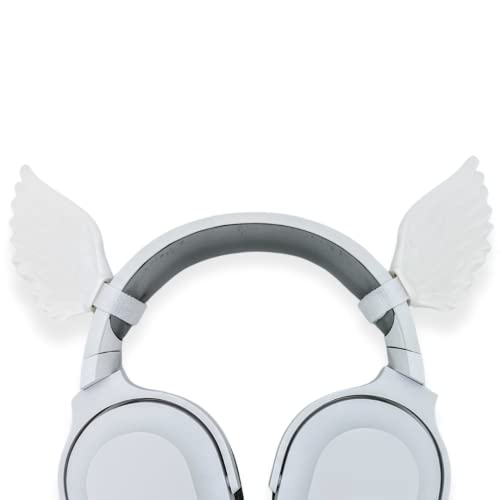 BeamTeam3D Angel Wings Headphone Ears - Headphone Attachment Angel Wing with Self Fasteners - Wings for Gamers and Streamers