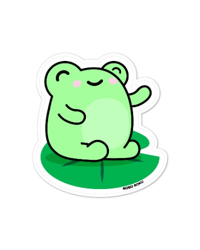 Moss On Lilypad Glossy Laminated Sticker