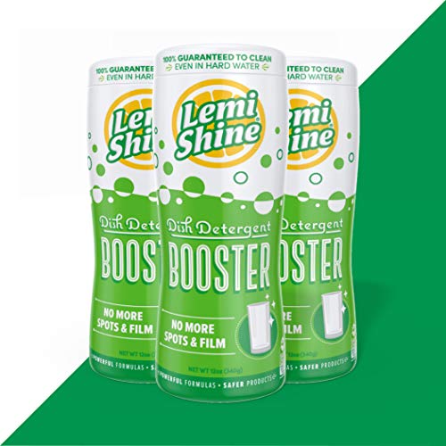 Lemi Shine Dish Detergent Booster, Hard Water Stain Remover, Multi-Use Citric Acid Cleaner (12 oz Container, 3 Pack Bundle) - 1 - 12 Ounce (Pack of 3)