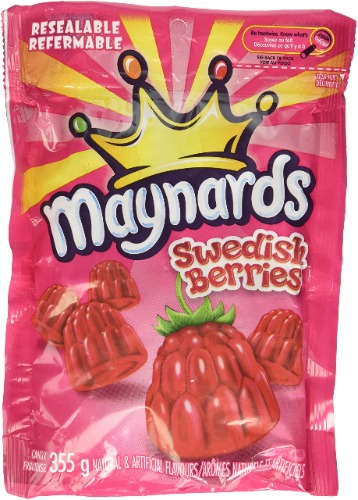 Maynards Swedish Berries Gummy Candy, 355g, Back to School Treats - Maynards Swedish Berries Candy