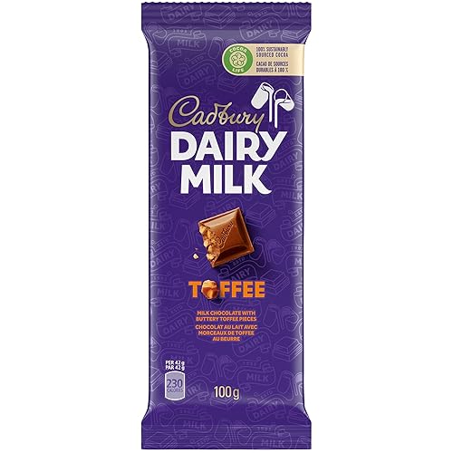 Cadbury Dairy Milk, Toffee, Milk Chocolate With Buttery Toffee Pieces, Chocolate Bar, 100 g - Toffee - 100