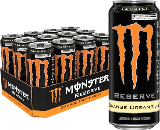 MONSTER ENERGY, Reserve Orange Dreamsicle, 473mL Cans, Pack of 12