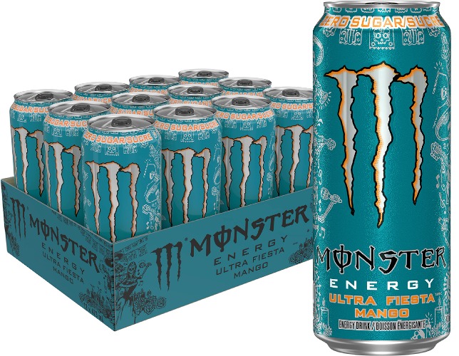 Monster Energy, Ultra Fiesta 473mL Can, Pack of 12 (Package may Vary) - 473 ml (Pack of 12) Ultra Fiesta