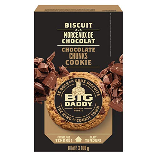 Big Daddy Chocolate Chunks Cookies, Soft & Tender Home-Baked Style Gourmet Cookies, Contains 8 Cookies (Individually Wrapped), 800g - Chocolate Chunk Cookies