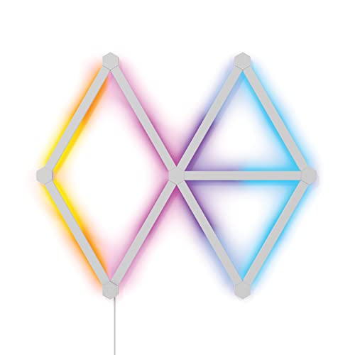 Nanoleaf Lines Starter Kit, 9 Smarten LED RGBW Lichtleisten - Modulare WLAN 16 Mio. Farben Wandleuchte Innen, Musik & Bildschirm Sync, Funktioniert mit Alexa Google Apple, für Deko & Gaming - 9er Starterpack (60° Winkel)