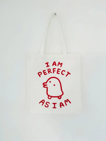 Kuchipatchi Tote Bag &#39;I am Perfect as I am&#39; - tamagotchi - cute - kawaii - gift