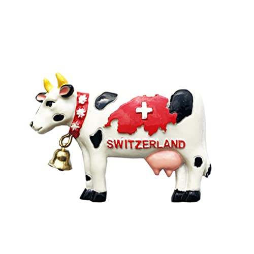 Cow of Switzerland 3D Fridge Magnet Tourist Souvenir Gift Home & Kitchen Decoration Magnetic Sticker,Switzerland Refrigerator Magnet Collection