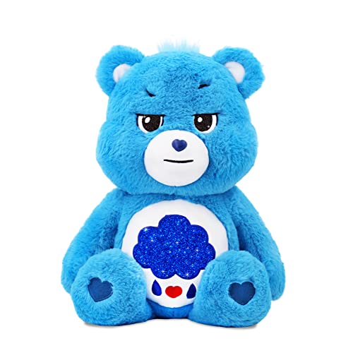 Care Bears 18 inch Plush - Grumpy Bear with Glitter Belly Badge - Soft Huggable Material!, Blue - Grumpy Bear
