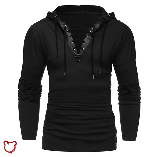 Dexter's Goth V-Neck Hoodie - Black / XXL