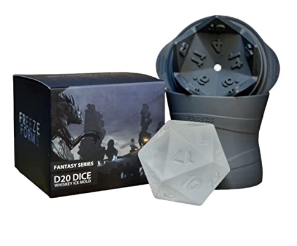 D20 Dice Shaped Fantasy Whisky Ice Cube Mold - Level Up Your Drinks