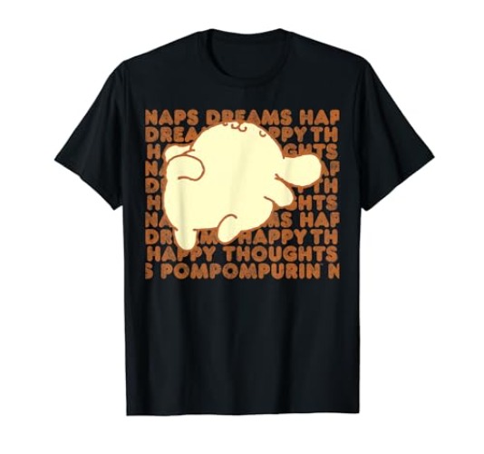 Pompompurin Happy Thoughts Nap Time T-Shirt - Youth - Heather Blue - Large