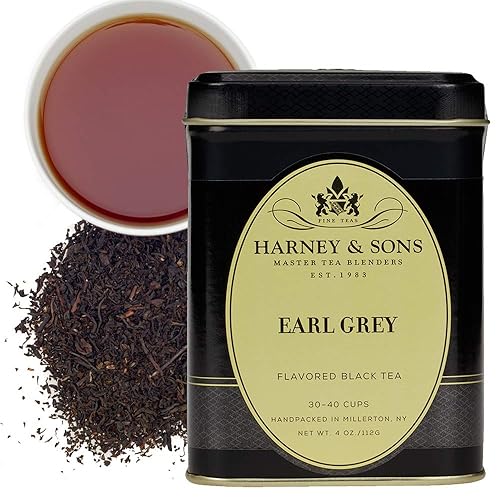 Harney & Sons Black Earl Grey Loose Leaf Tea, 4 Ounce - Flavored Black Tea